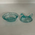 Blue iridescent glass mini hen-on-nest salt cellar