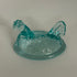 Blue iridescent glass mini hen-on-nest salt cellar