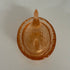 Peach glass mini hen-on-nest salt cellar