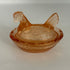 Peach glass mini hen-on-nest salt cellar