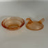 Peach glass mini hen-on-nest salt cellar