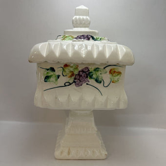 White wedding box grape motif