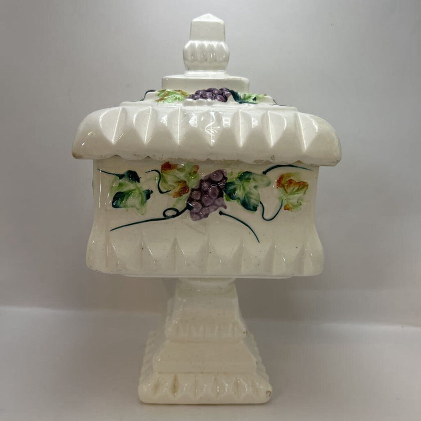 White wedding box grape motif
