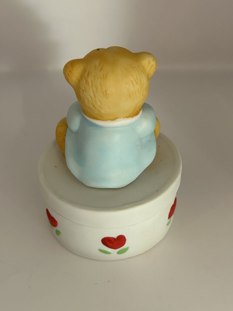 *1980s Ceramic Bear & Doll Trinket Box