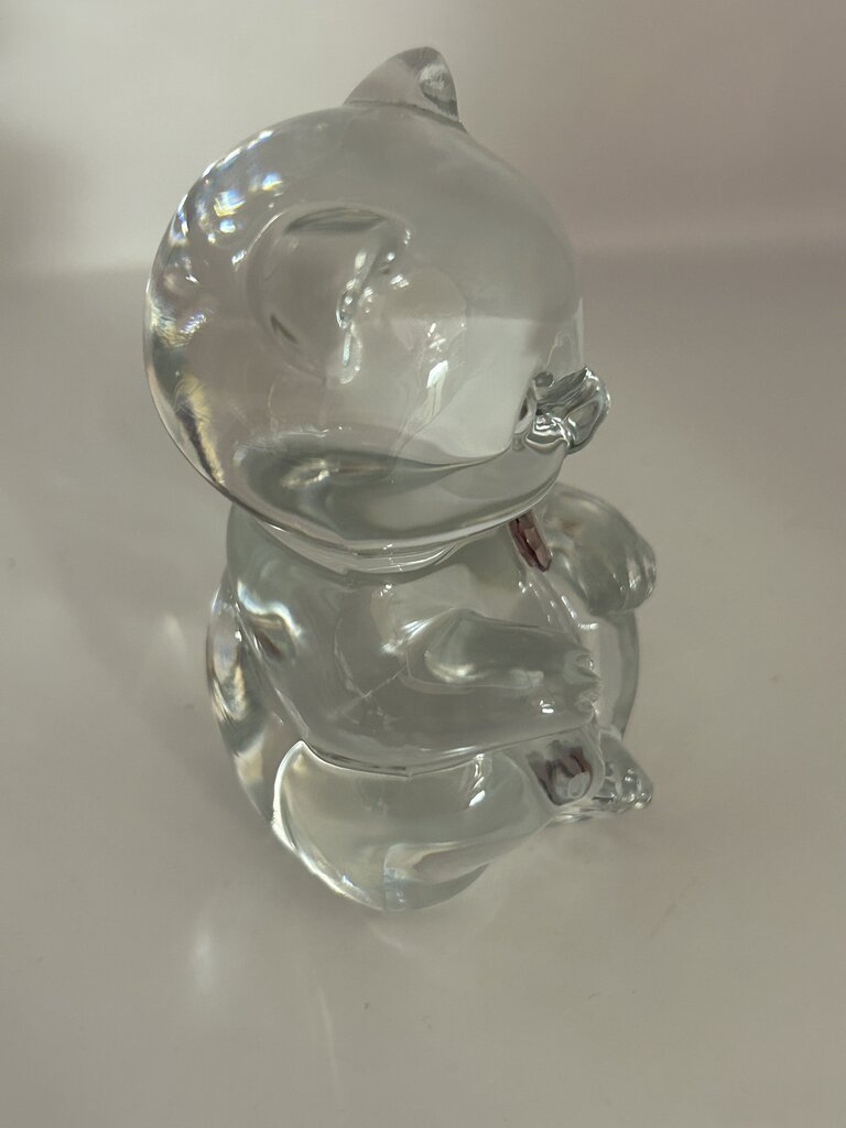 VTG 1970s-80s FENTON June Birthstone Bear *GLOWS GREEN*