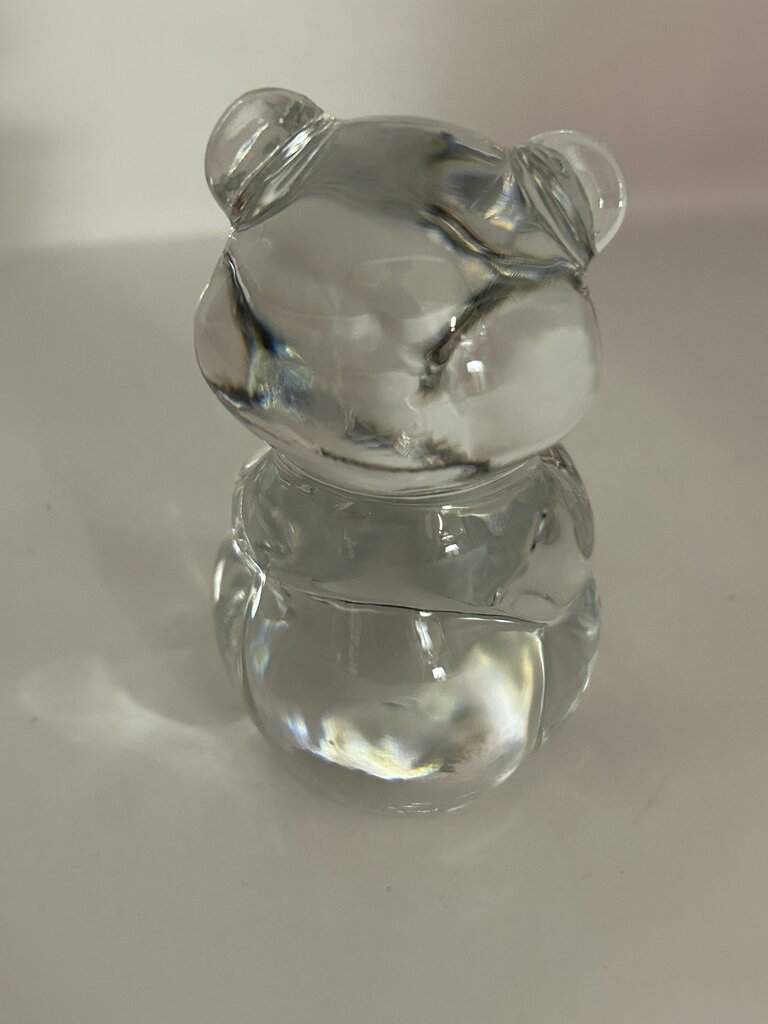 VTG 1970s-80s FENTON June Birthstone Bear *GLOWS GREEN*