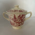 Vintage Homer Laughlin Historical America Red Transferware Lidded Sugar Bowl