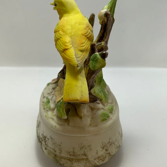 Yellow VTG Porcelain Canary Music Box