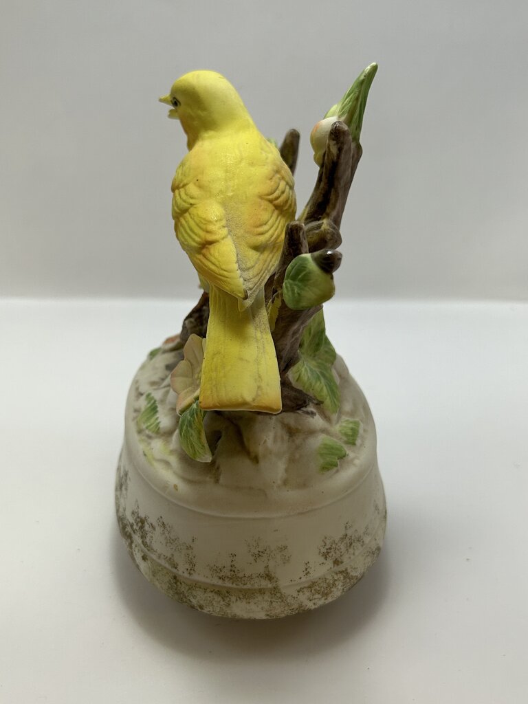 Yellow VTG Porcelain Canary Music Box