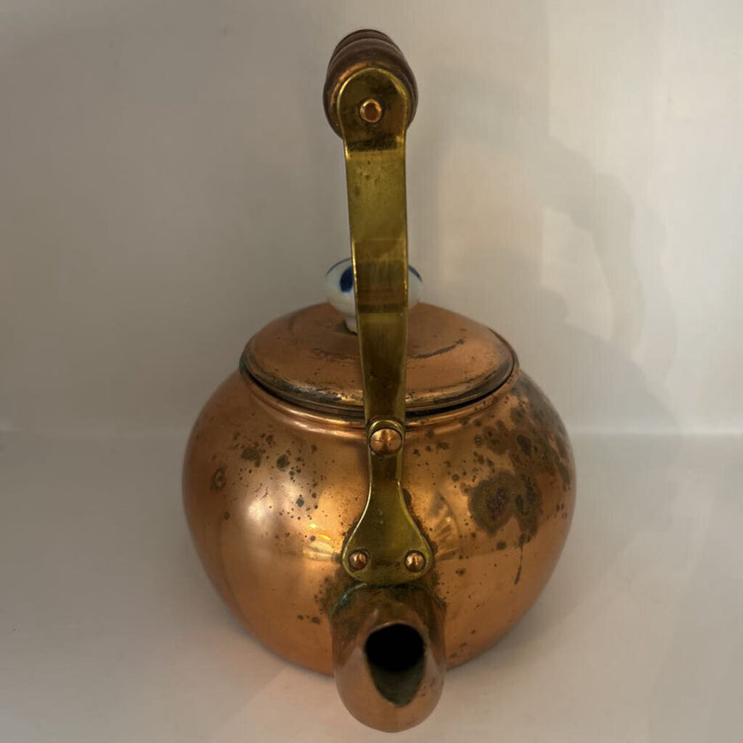 Vintage Tagus Copper Teapot w/ Ceramic Knob Made in Portugal