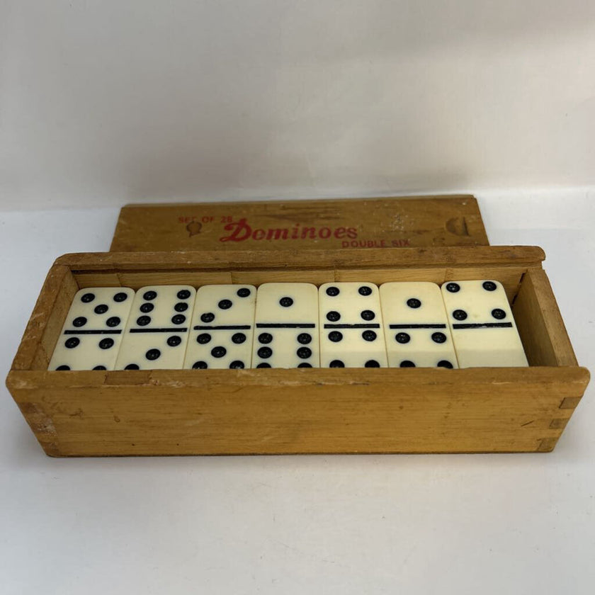 Vintage Dominos in Wooden Box