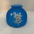 Westmoreland Blue Mist Daisy Frosted Satin Top and Milk Glass Base Fairy Lamp