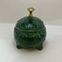 Ornate Handmade Green Ceramic Lidded Trinket Dish