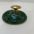 Ornate Handmade Green Ceramic Lidded Trinket Dish