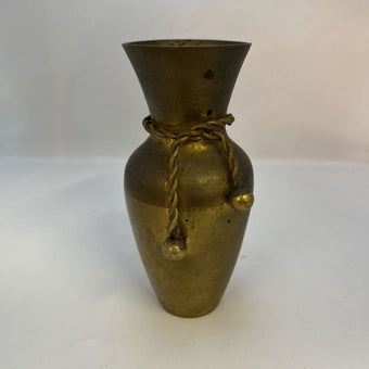 Vintage Solid Brass Rope Bud Vase