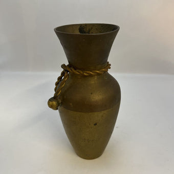 Vintage Solid Brass Rope Bud Vase