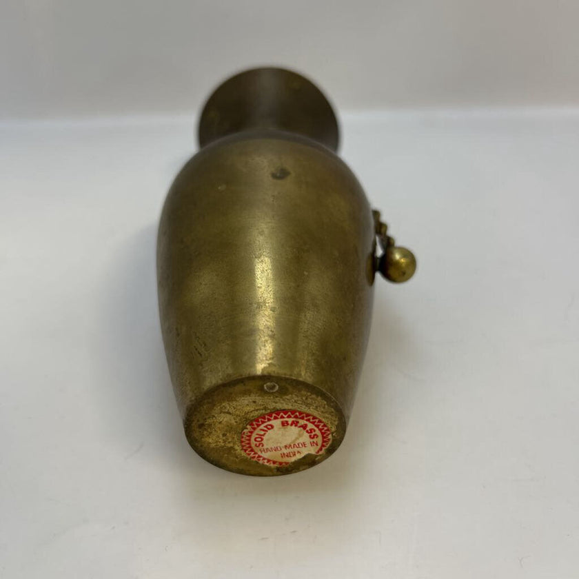 Vintage Solid Brass Rope Bud Vase