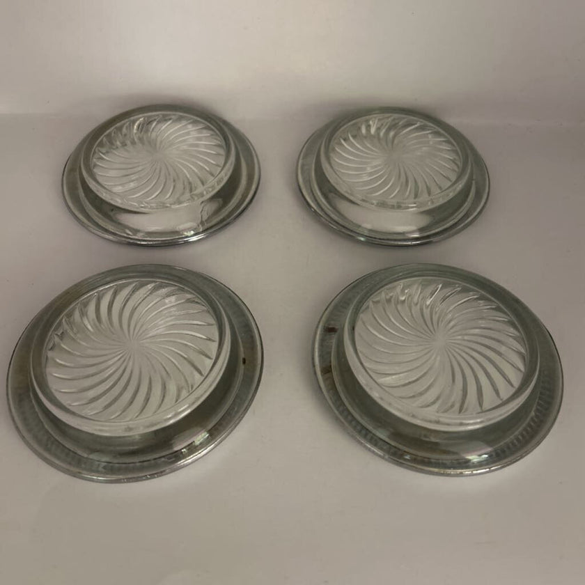 Park Sherman Coasters | Glass w/ Silver-Plated Rim (set of 4)