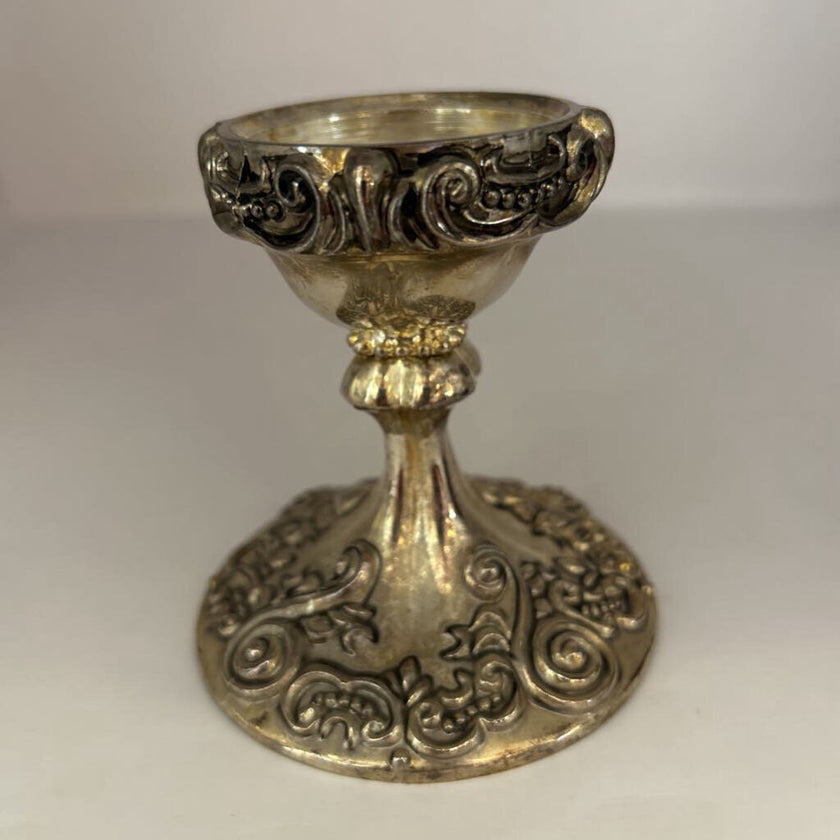 Silver plate candle holder