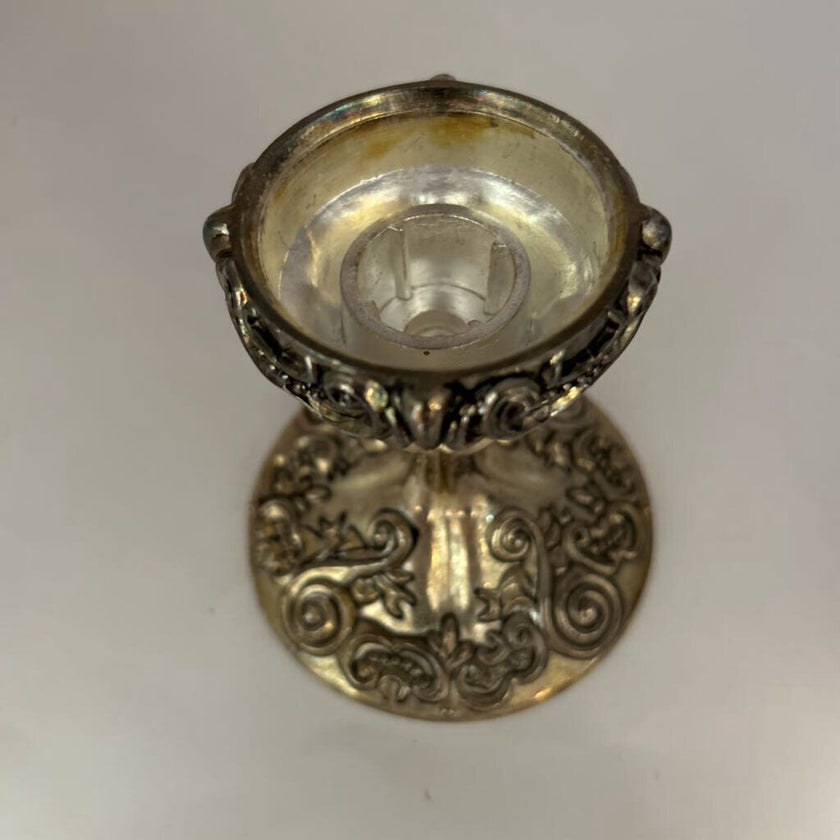 Silver plate candle holder