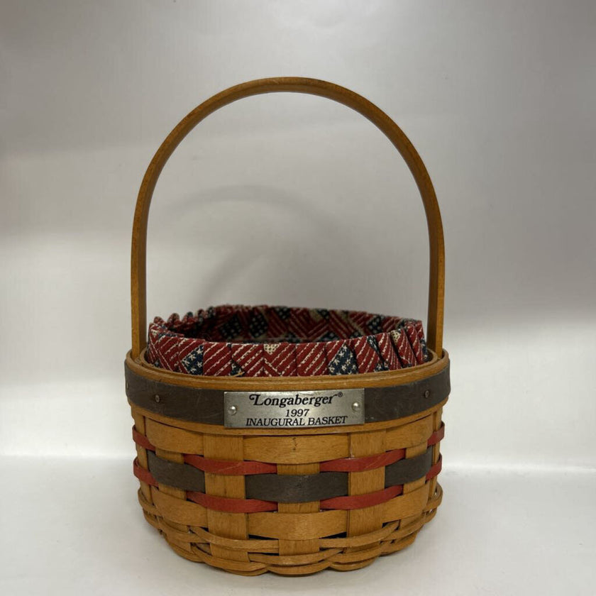 Longaberger 1997 Inaugural Basket with Patriotic Liner and Protector