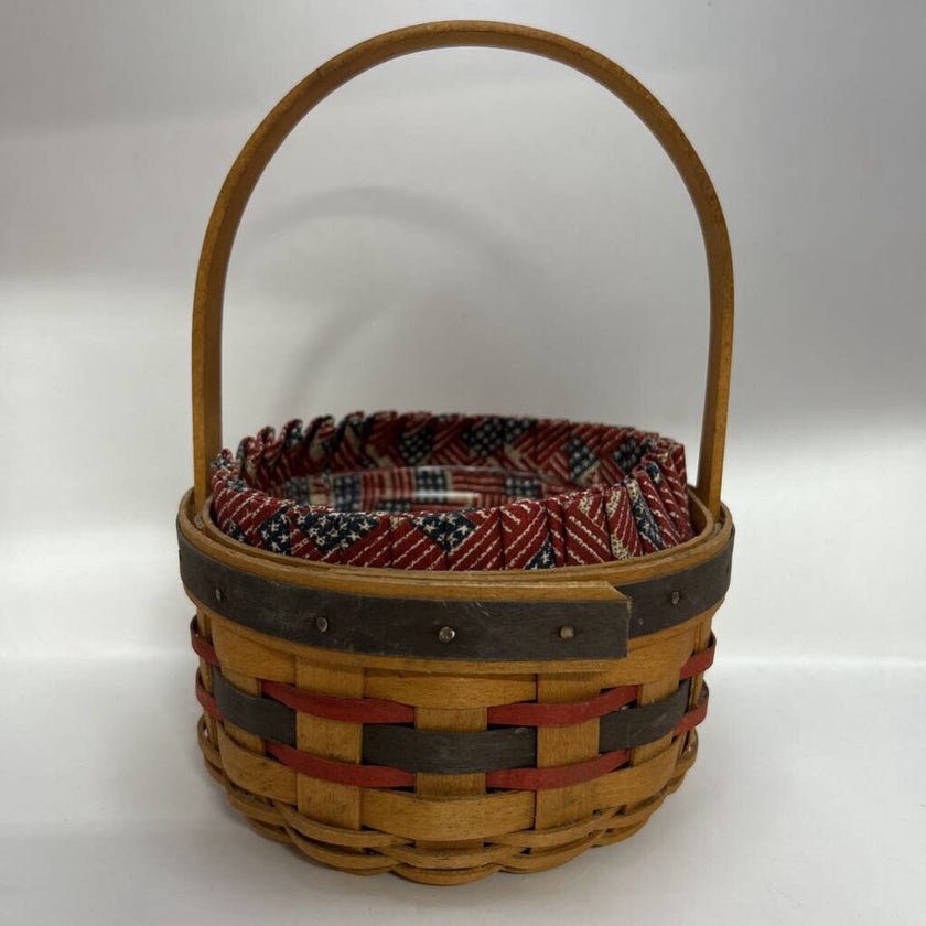 Longaberger 1997 Inaugural Basket with Patriotic Liner and Protector