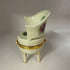 Vintage Miniature Porcelain Chair Trinket Box with Fruit Motif