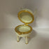 Vintage Miniature Porcelain Chair Trinket Box with Fruit Motif
