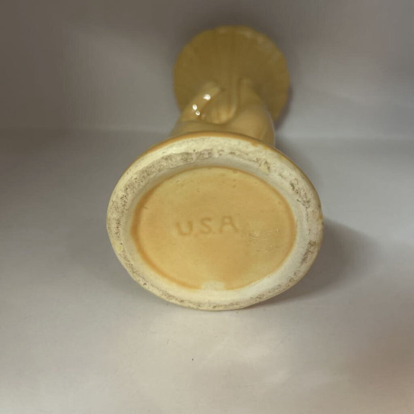Vintage Shawnee Pottery Art Deco Style Yellow Hand Vase