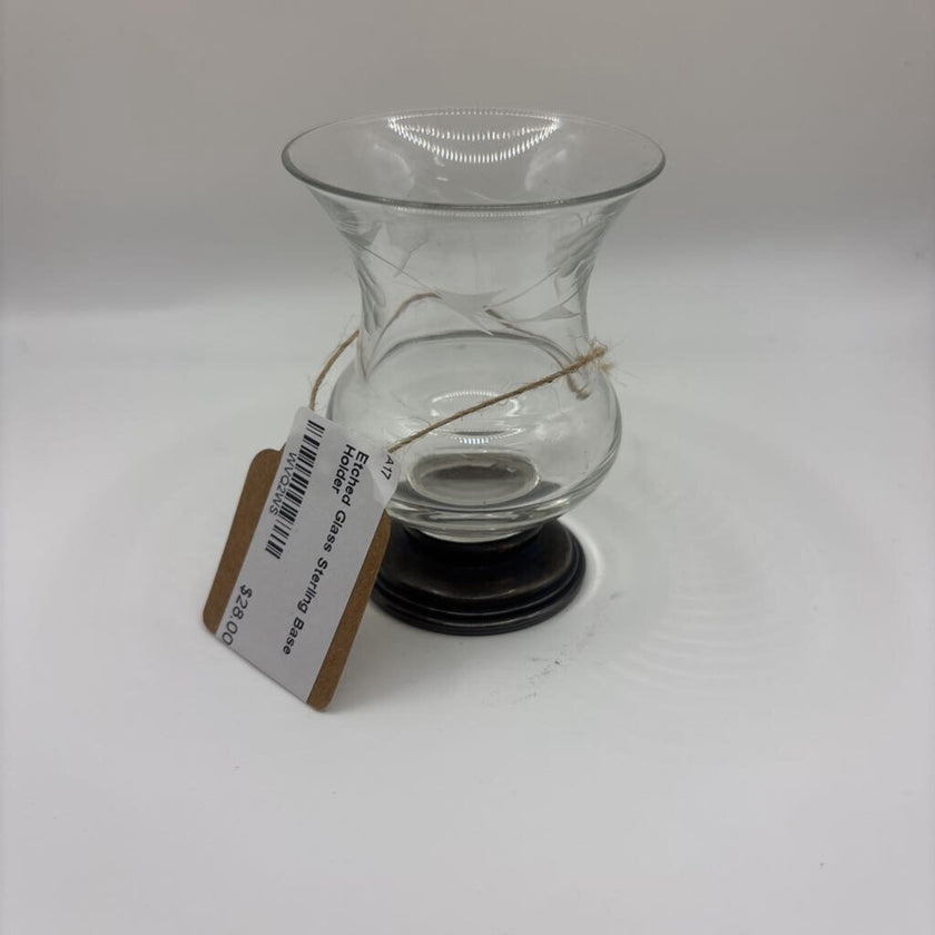 Etched Glass Sterling Base Holder