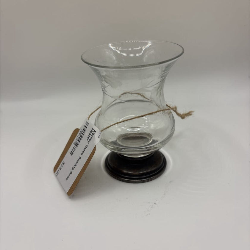 Etched Glass Sterling Base Holder