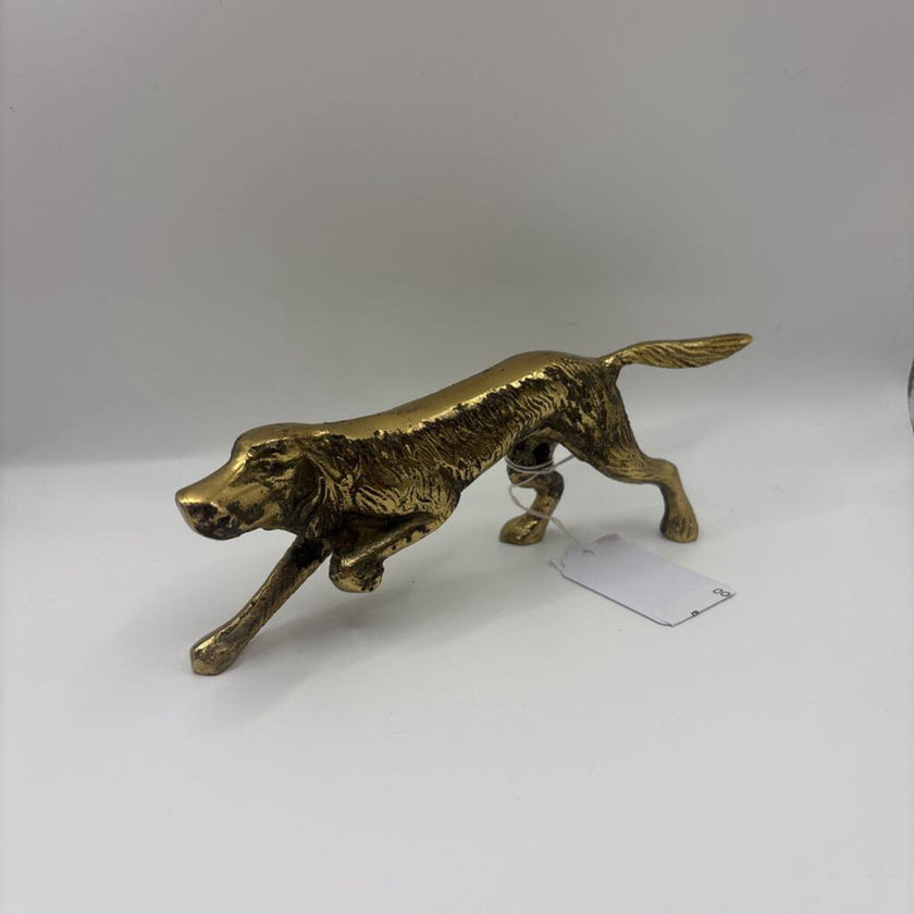VTG solid brass hunting dog