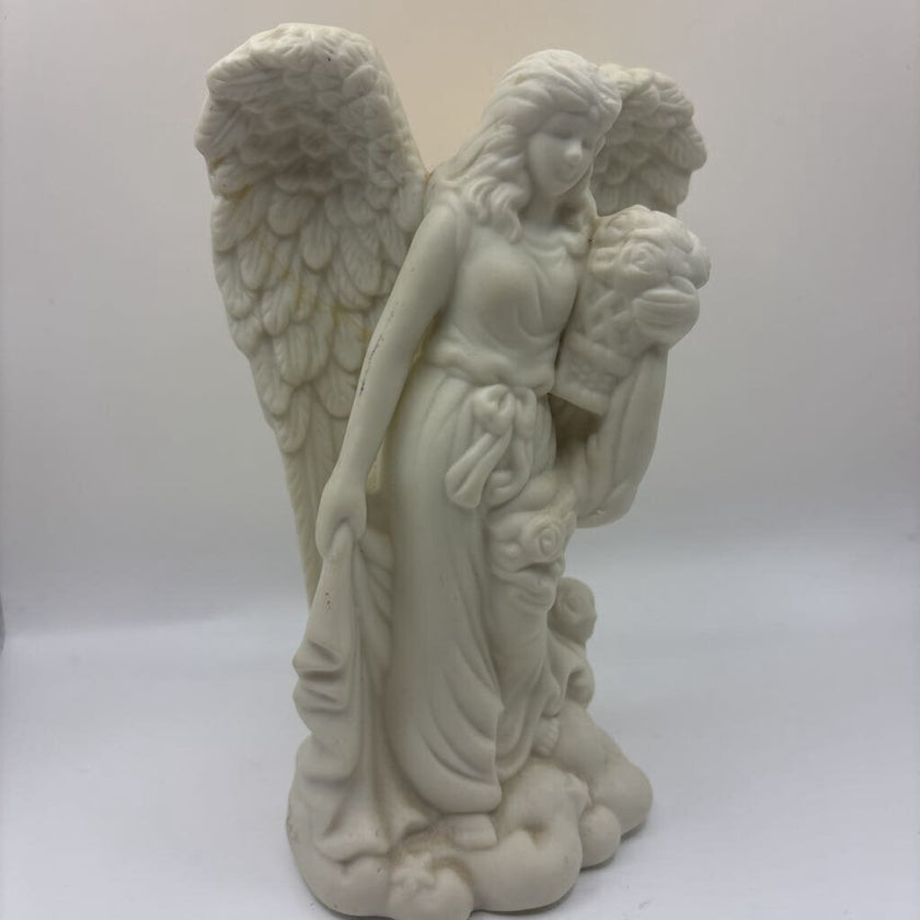Cream Angel Holding Child Figurine