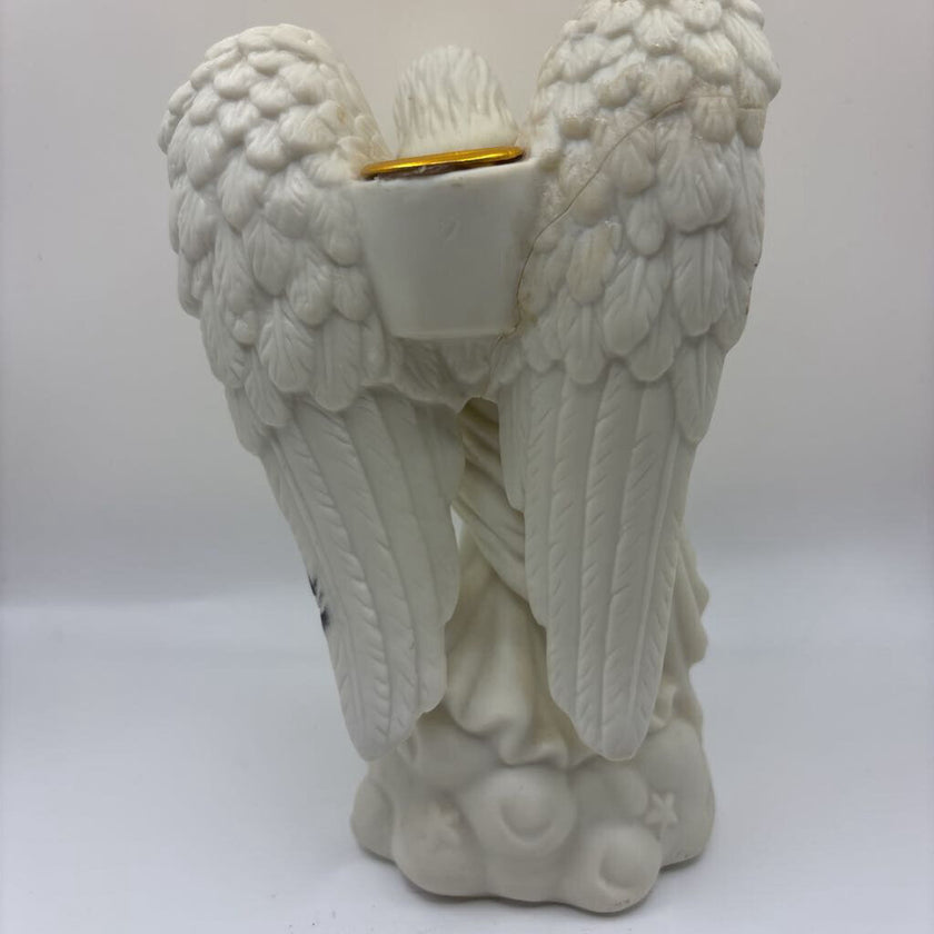 Cream Angel Holding Child Figurine