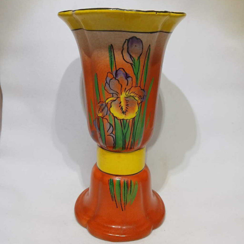 Iris Hand Painted Ceramic Vase