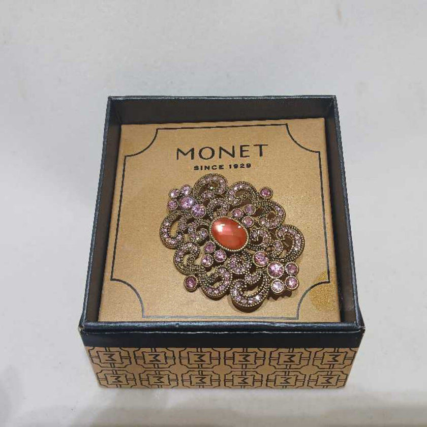 Monet Pink and Orange Broach