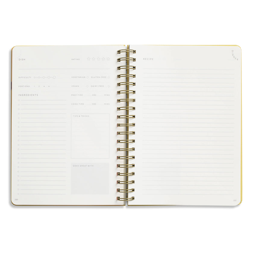 Guided Recipe Journal, Hardcover B5 Spiral -  Hanging Fruits
