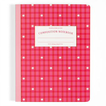 Gingham Daisy Composition Notebook