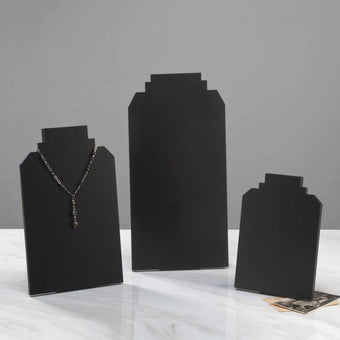 Wooden Necklace Stands - Black