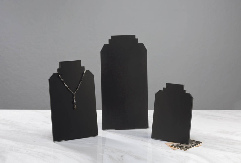 Wooden Necklace Stands - Black