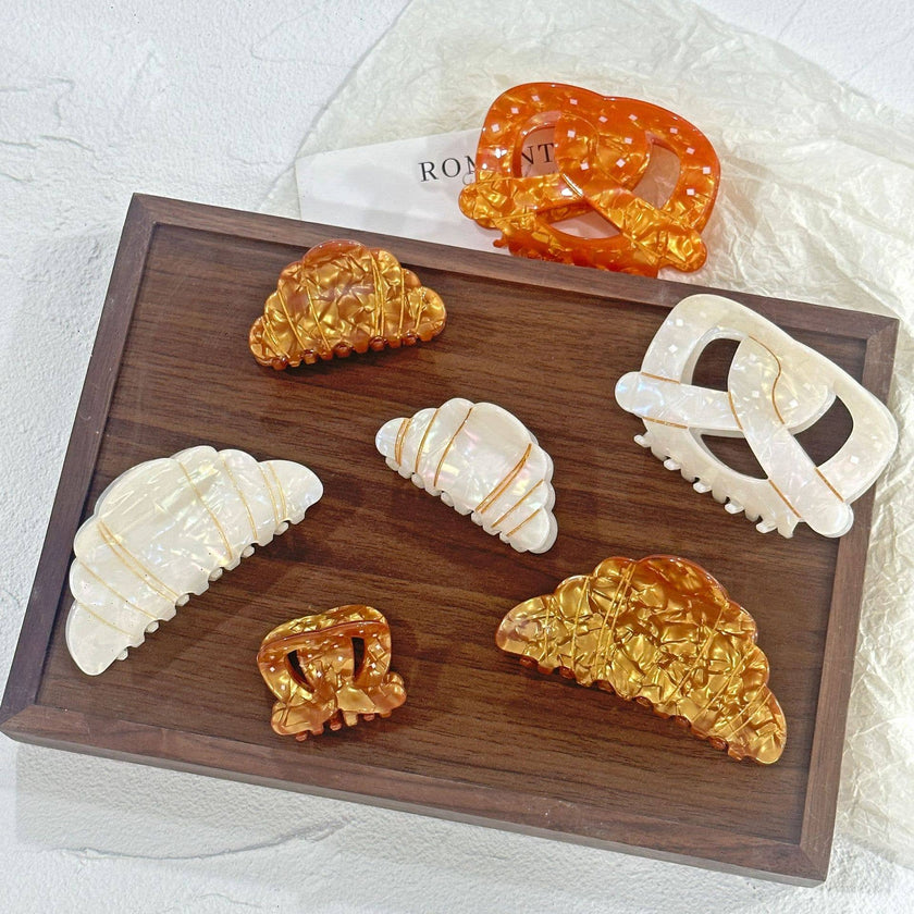 Croissant & Pretzel Bakery Inspired Hair Claw