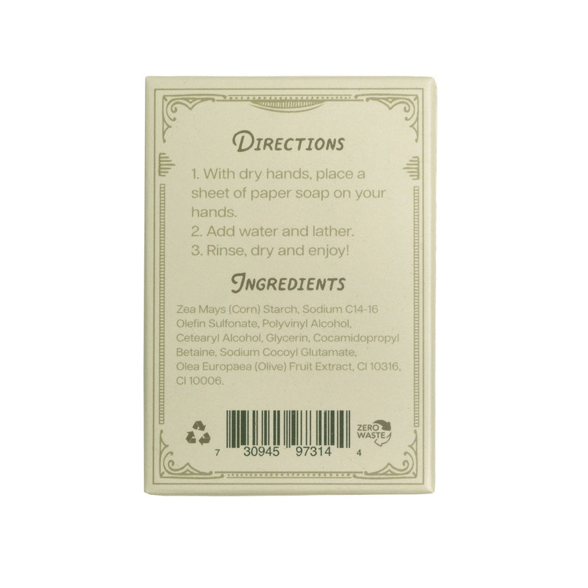 Paper Soap – Olive Oil, Travel Size, 50 Sheets