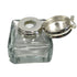 Square Clear Glass Inkwell, 1-3/4