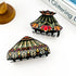 Vintage Floral Stained Glass Lamp Shade Acrylic Hair Claw