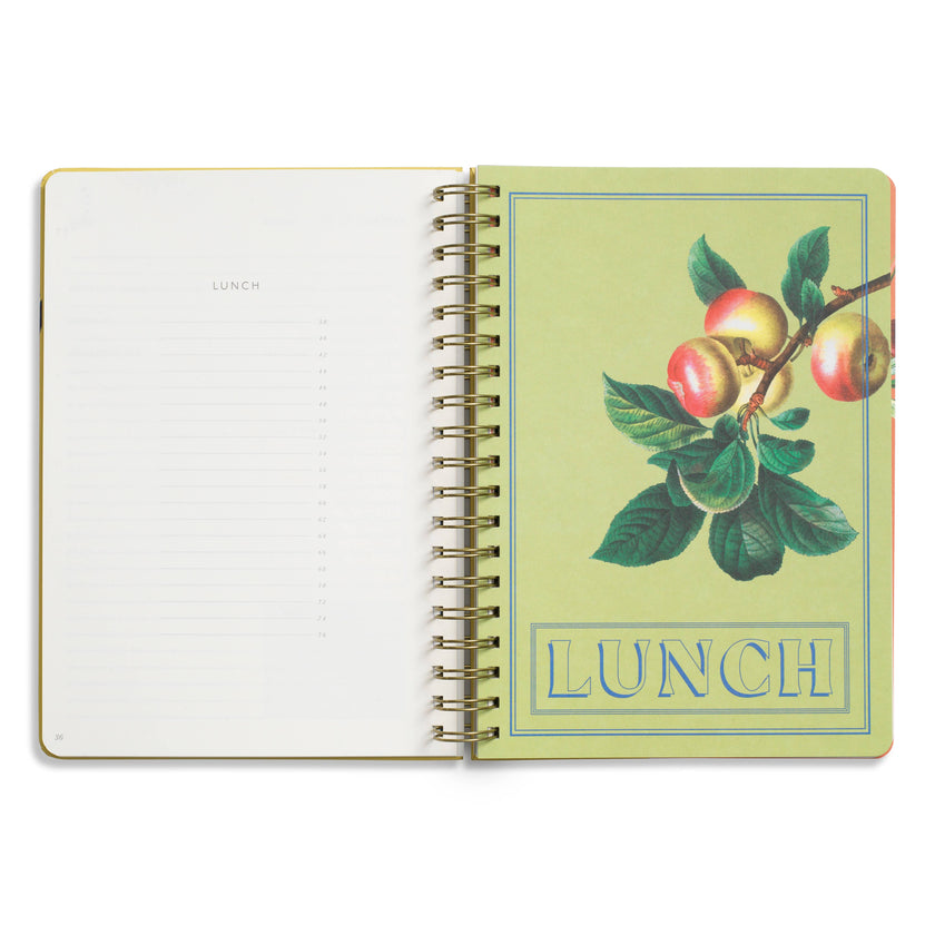 Guided Recipe Journal, Hardcover B5 Spiral -  Hanging Fruits