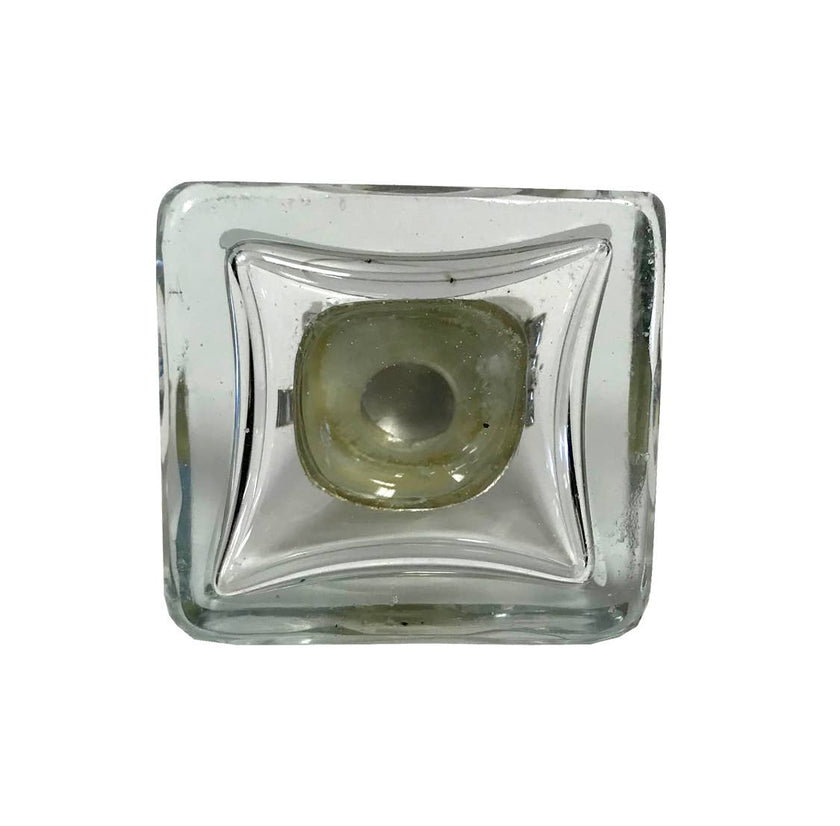 Square Clear Glass Inkwell, 1-3/4