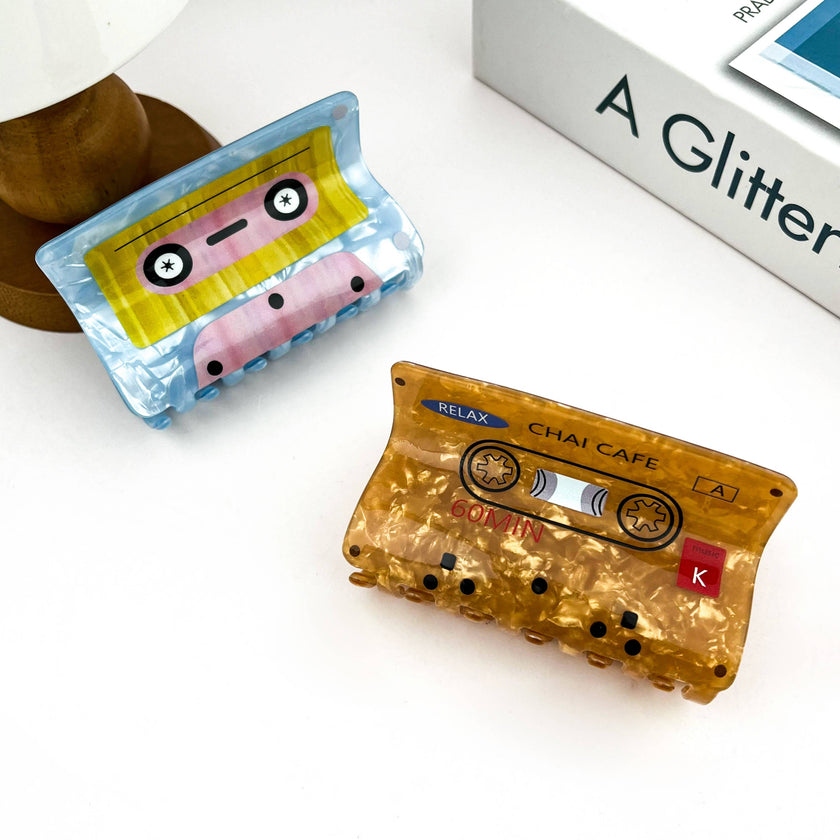 Cassette Tape Hair Claw Clip, Retro Creative Hair Clip