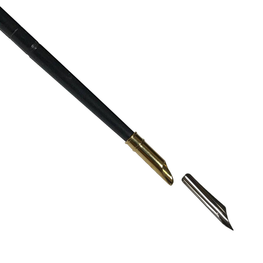 Horn Writing Pen with Brass End and Stainless Steel Nib, 6”