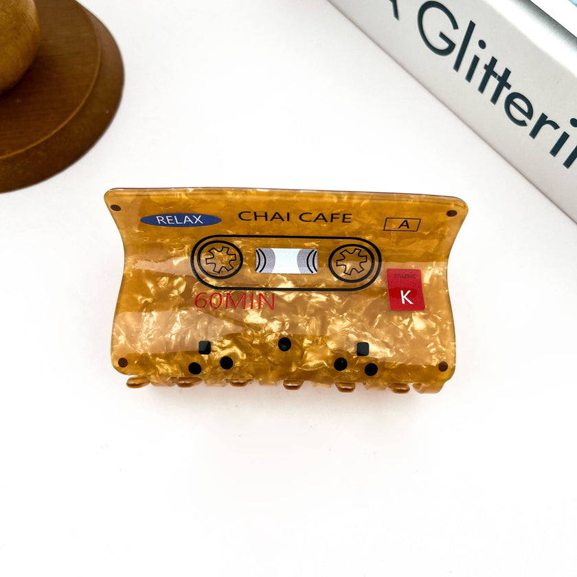 Cassette Tape Hair Claw Clip, Retro Creative Hair Clip