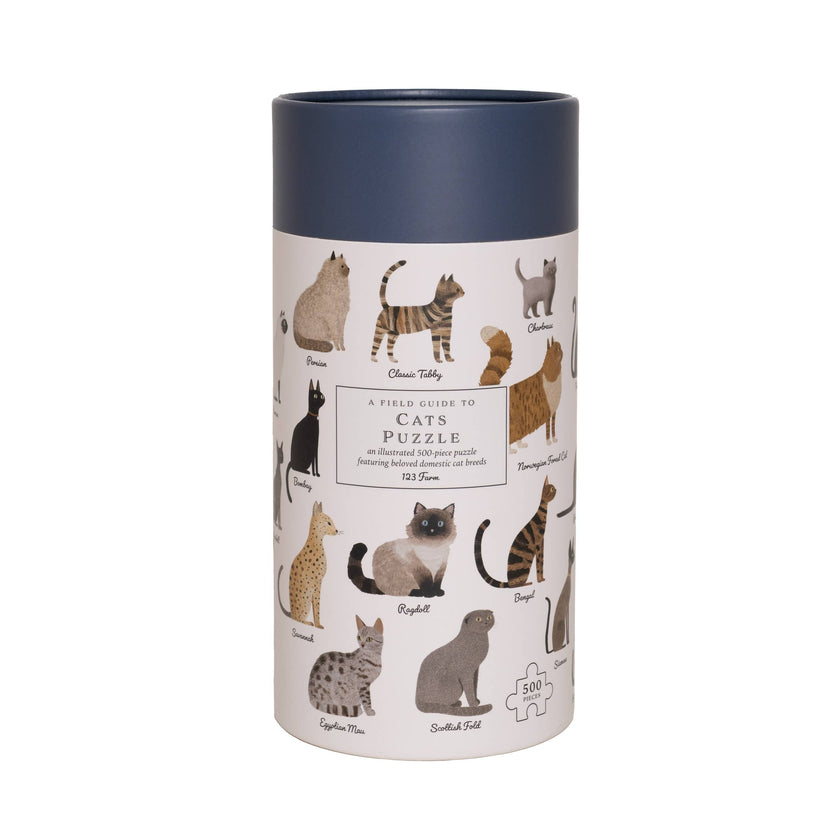 Cats Puzzle – 500 Pc Tube with Vintage Illustrations
